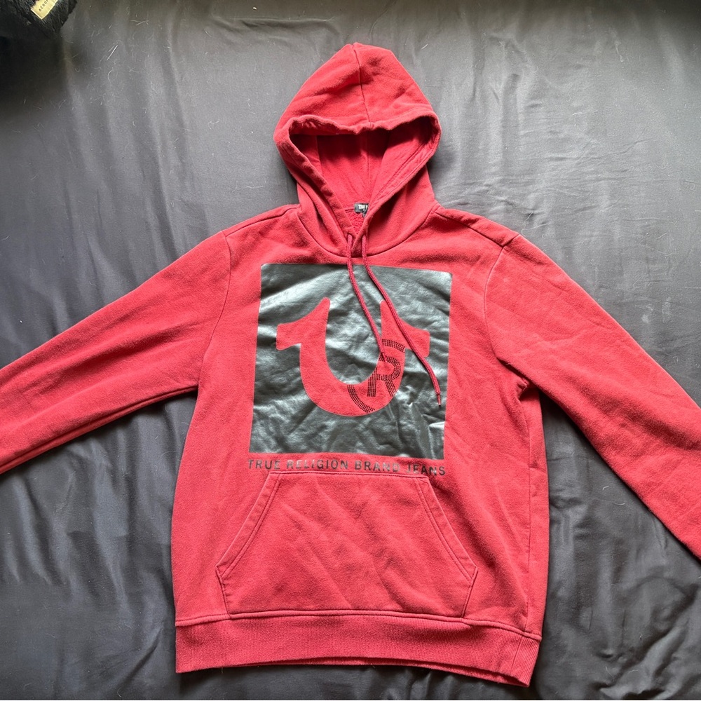 True Religion Men's Bold Red Hoodie